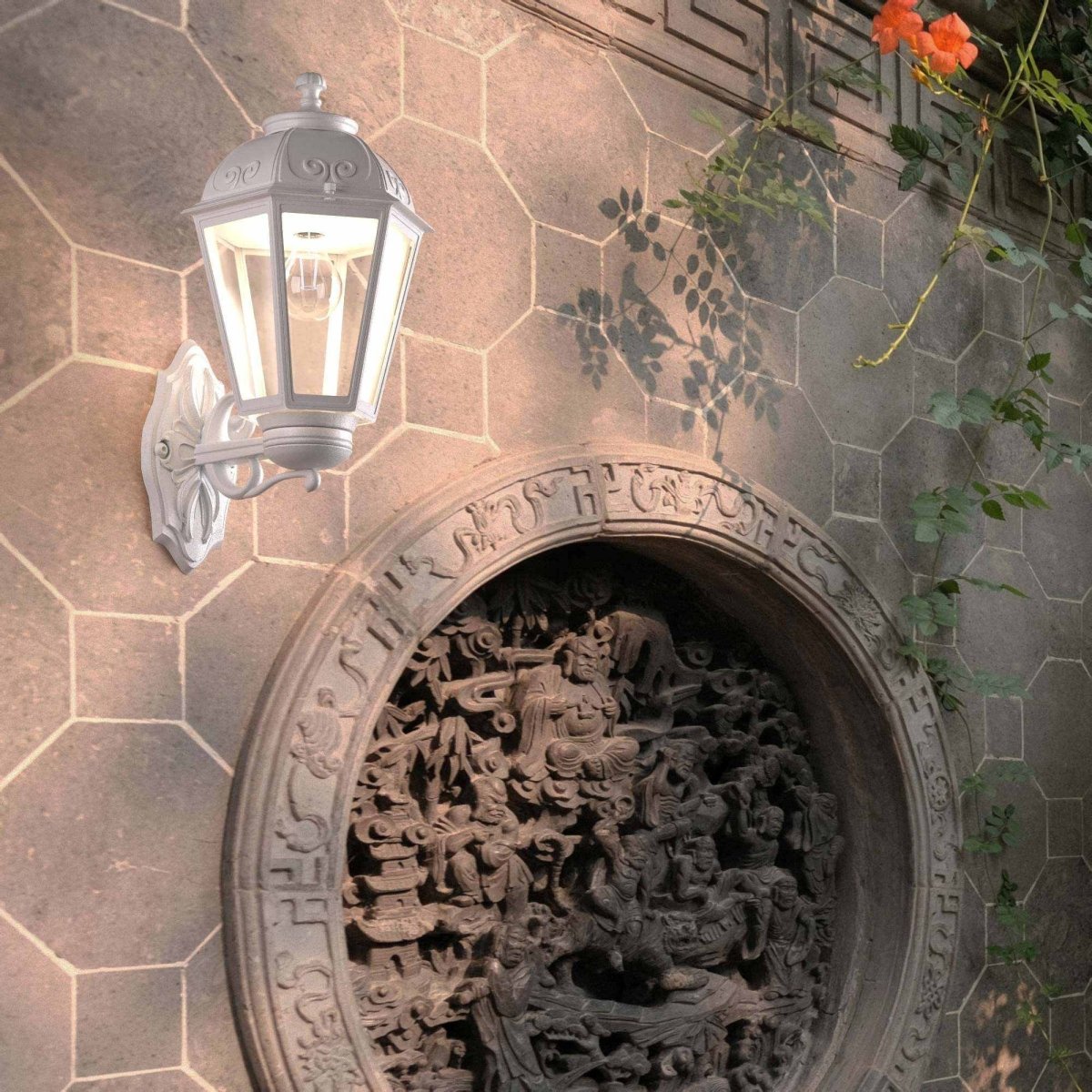 Aplique de pared tipo farol FUMAGALLI "BISSO/SABA" - E27 - IP55 - Barcelona Led-Decoración