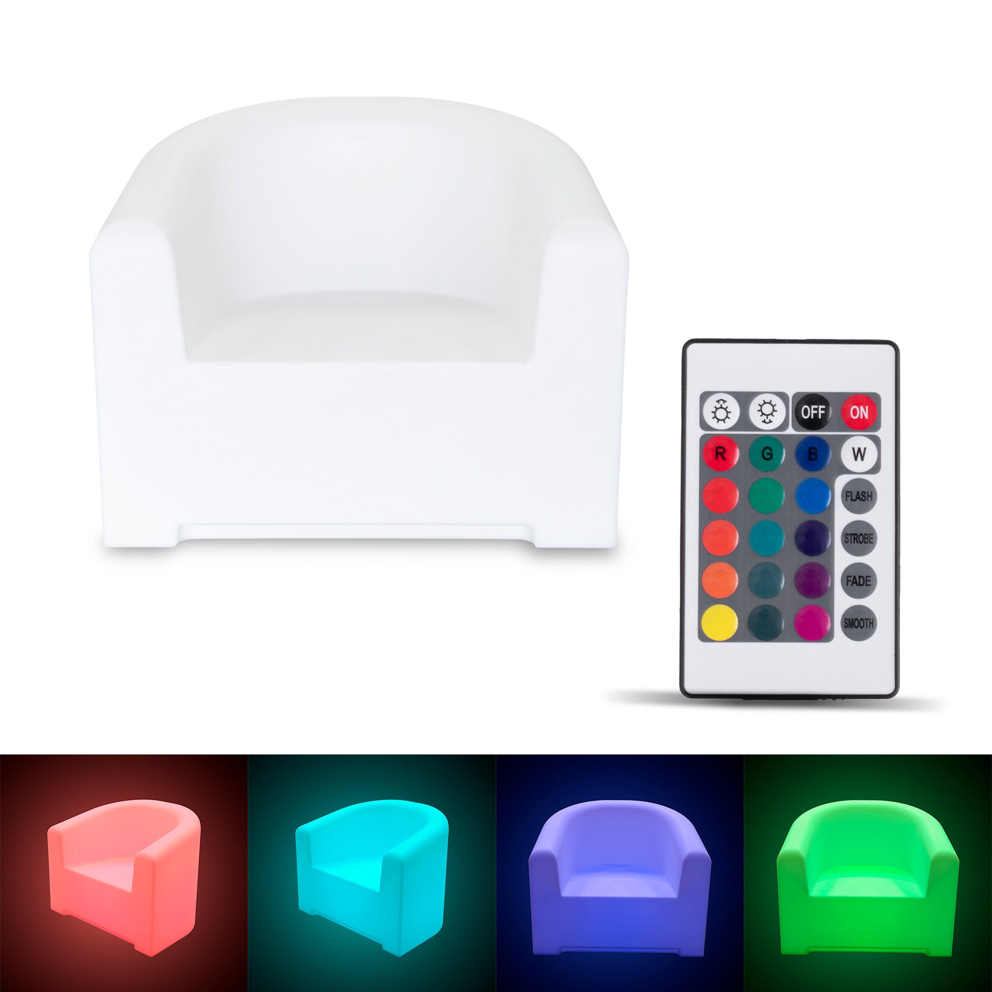 Sillón luminoso LED RGBW - 16W - Recargable (13)
