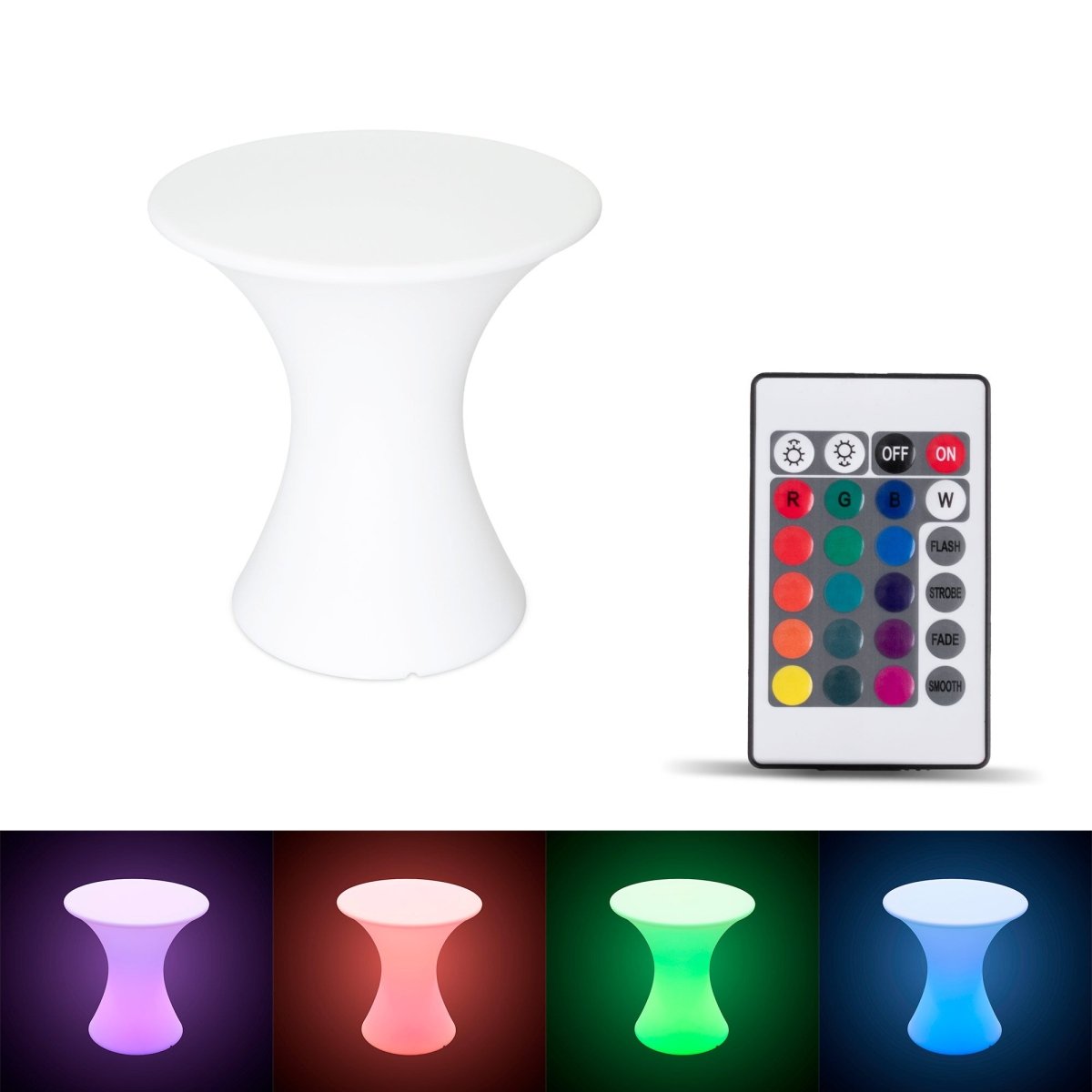 Mesa luminosa LED RGBW - 58 x Ø60 cm - 12W - Recargable - Barcelona Led-Mobiliario