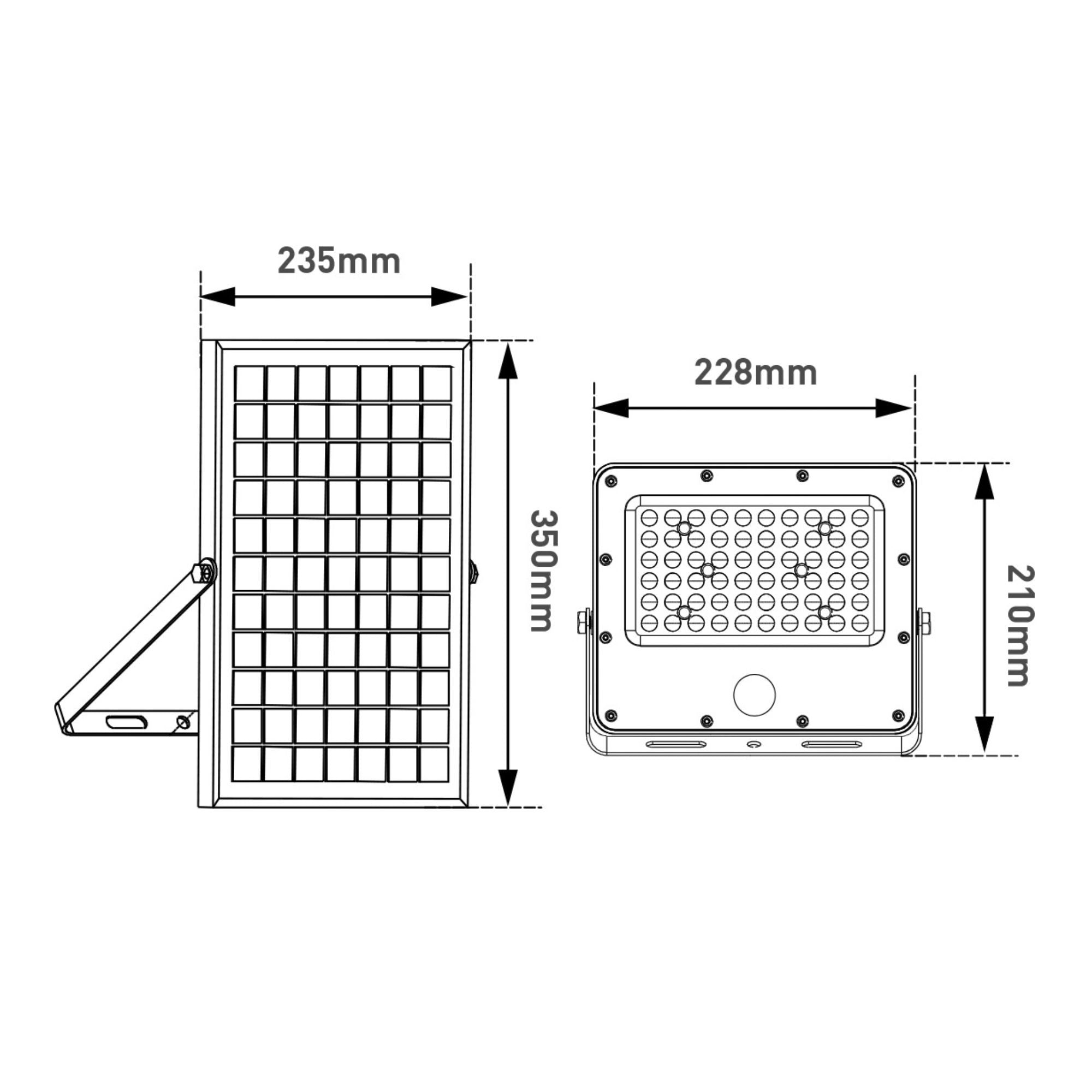 Proyector solar de seguridad 12W - Sensor PIR y mando a distancia - 4000K - IP65 (4)