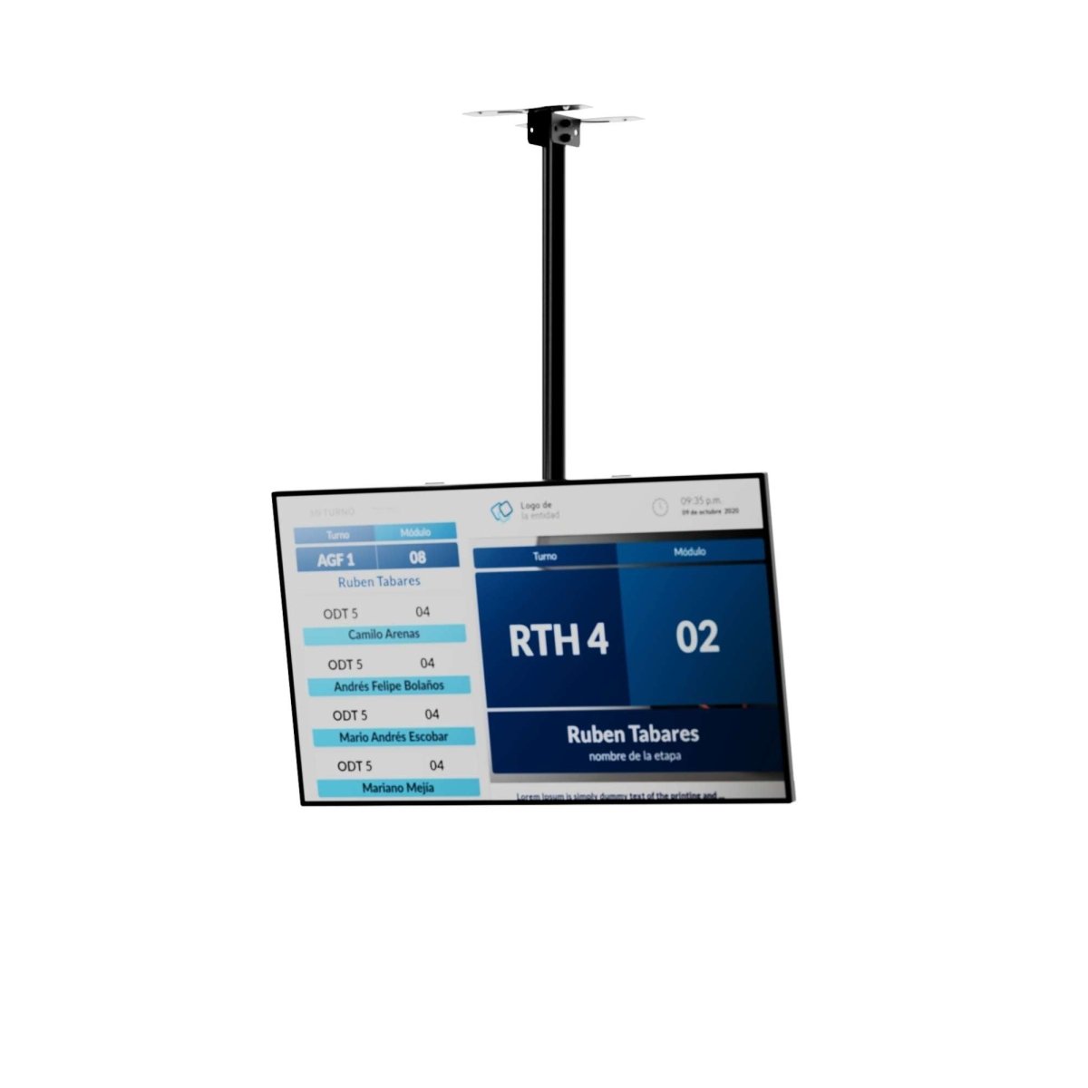 Pantalla LCD 32" - 500 nits - FULL HD  – Menús y Señalización Digital - Soporte de techo - Barcelona Led-Signage