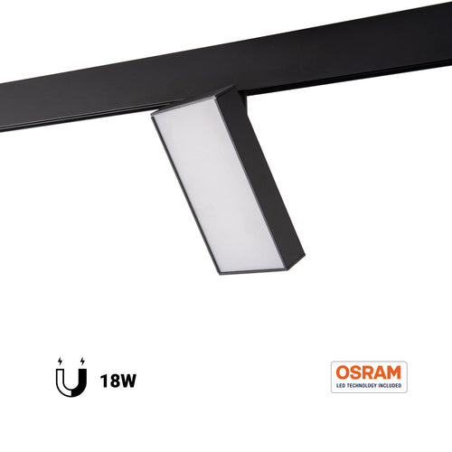 LED square fixture for magnetic track 48V - 18W - CRI90 - OSRAM