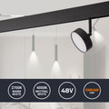 Kreisförmige LED-Luminaria für magnetische Schiene 48V - Ø9,5 cm - 12W - CRI90 - OSRAM 2