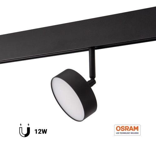 Kreisförmige LED-Luminaria für magnetische Schiene 48V - Ø9,5 cm - 12W - CRI90 - OSRAM
