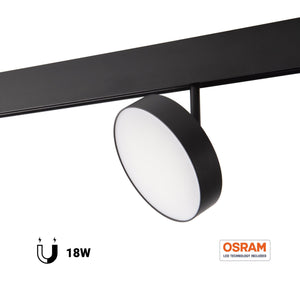 Luminaria circular LED para carril magnético 48V - Ø14.2cm - 18W - CRI90 - OSRAM