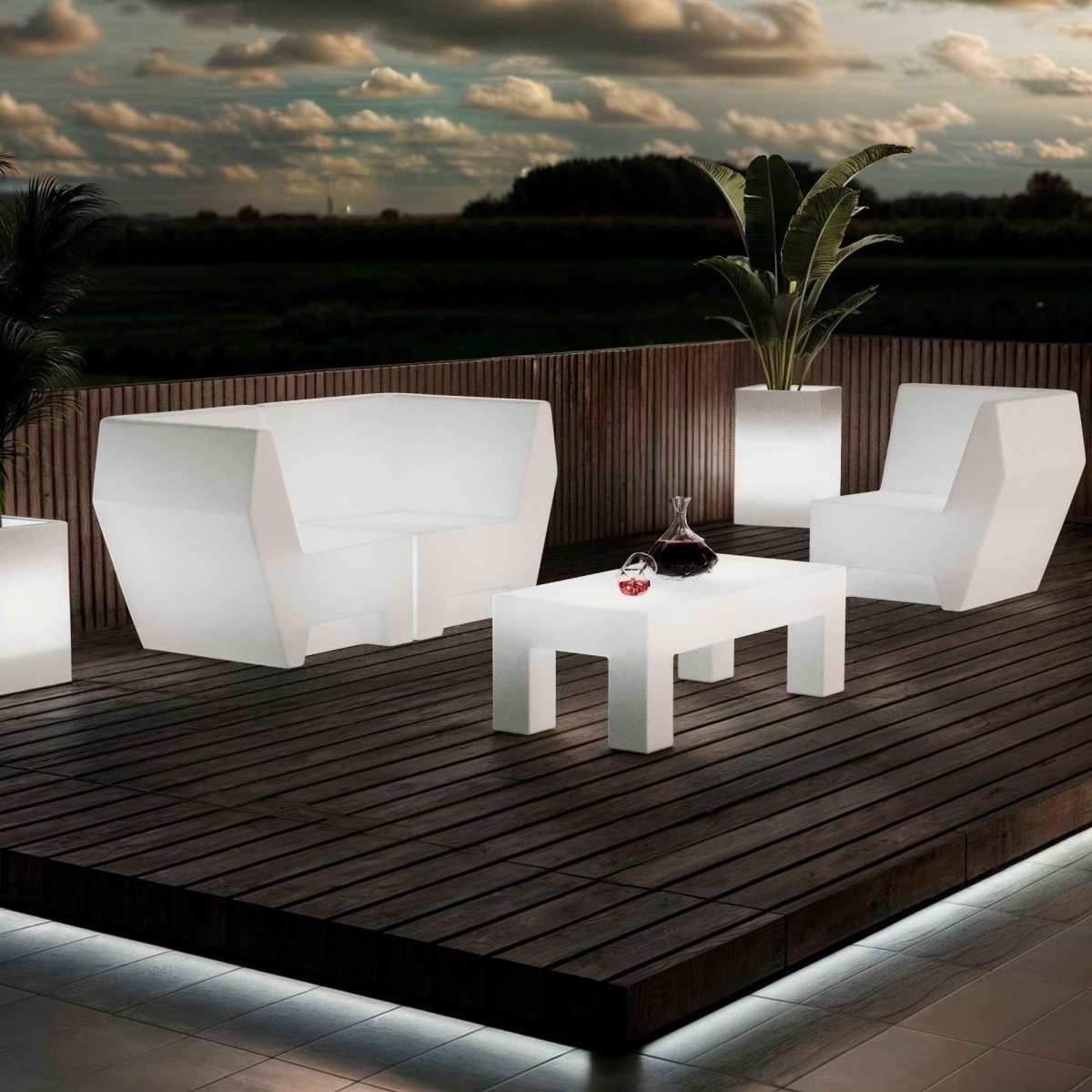Mesa de centro LED RGBW - 20W - Recargable - Barcelona Led-Mobiliario