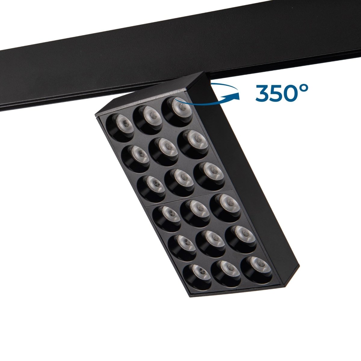 Luminaria cuadrada LED para carril magnético 48V - 18W - CRI90 - UGR18 - OSRAM - Barcelona Led-