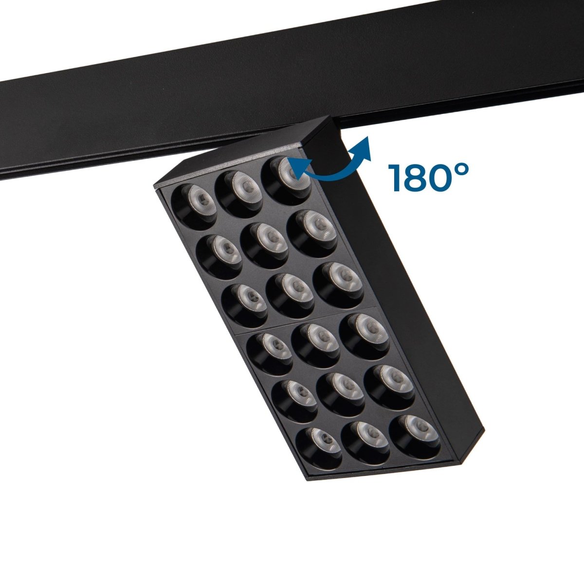Luminaria cuadrada LED para carril magnético 48V - 18W - CRI90 - UGR18 - OSRAM - Barcelona Led-