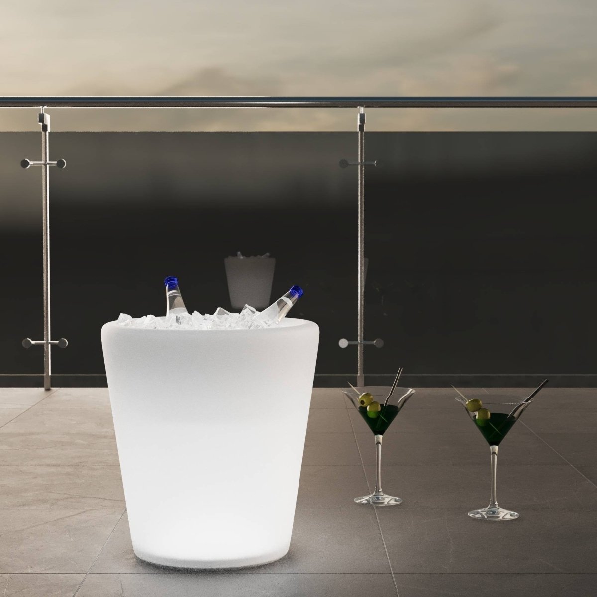 Cubitera LED RGBW - 6W - 29 x Ø 28cm - Recargable - Barcelona Led-Mobiliario