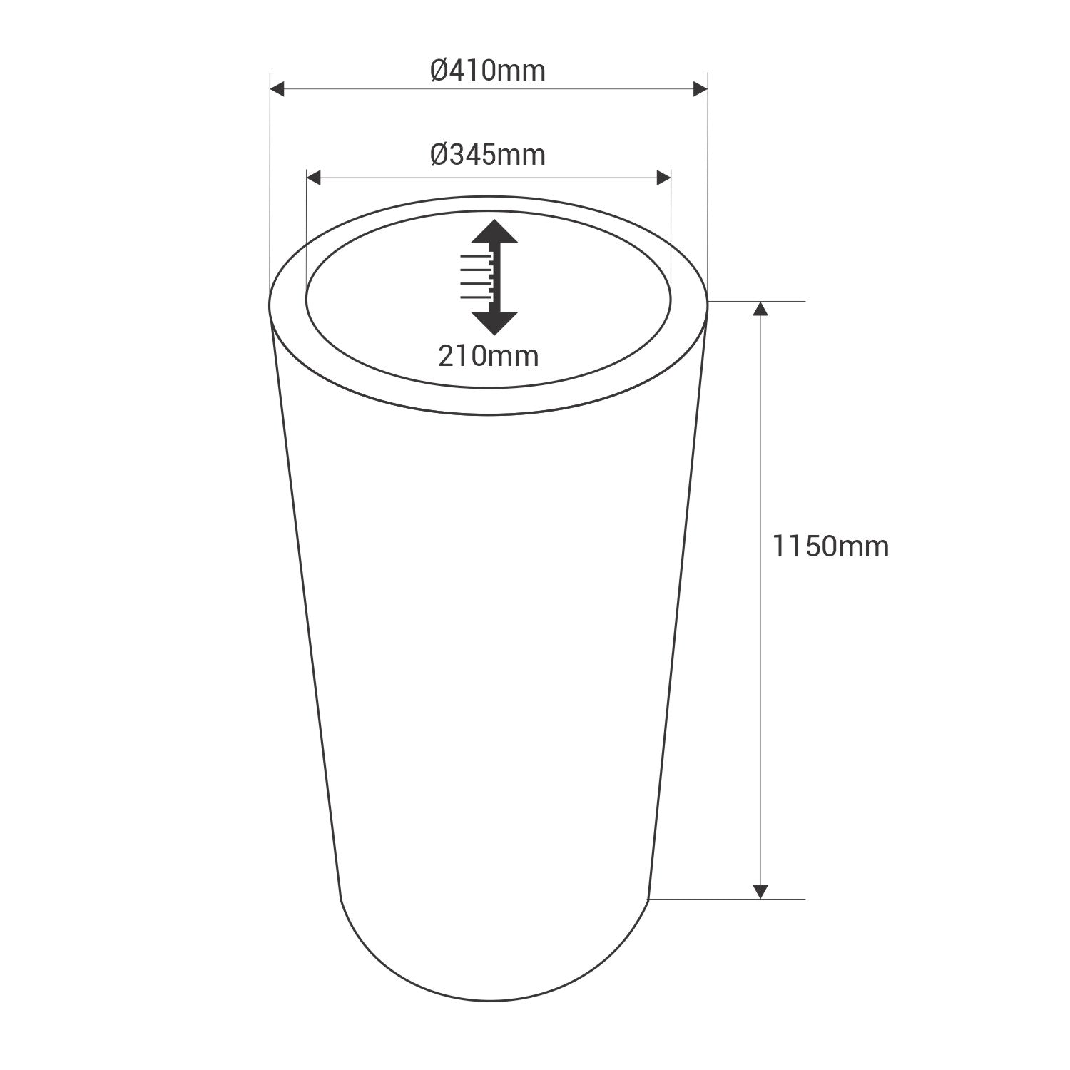 Macetero cilíndrico LED RGBW - 7W - 115 x Ø 40cm - Recargable (14)