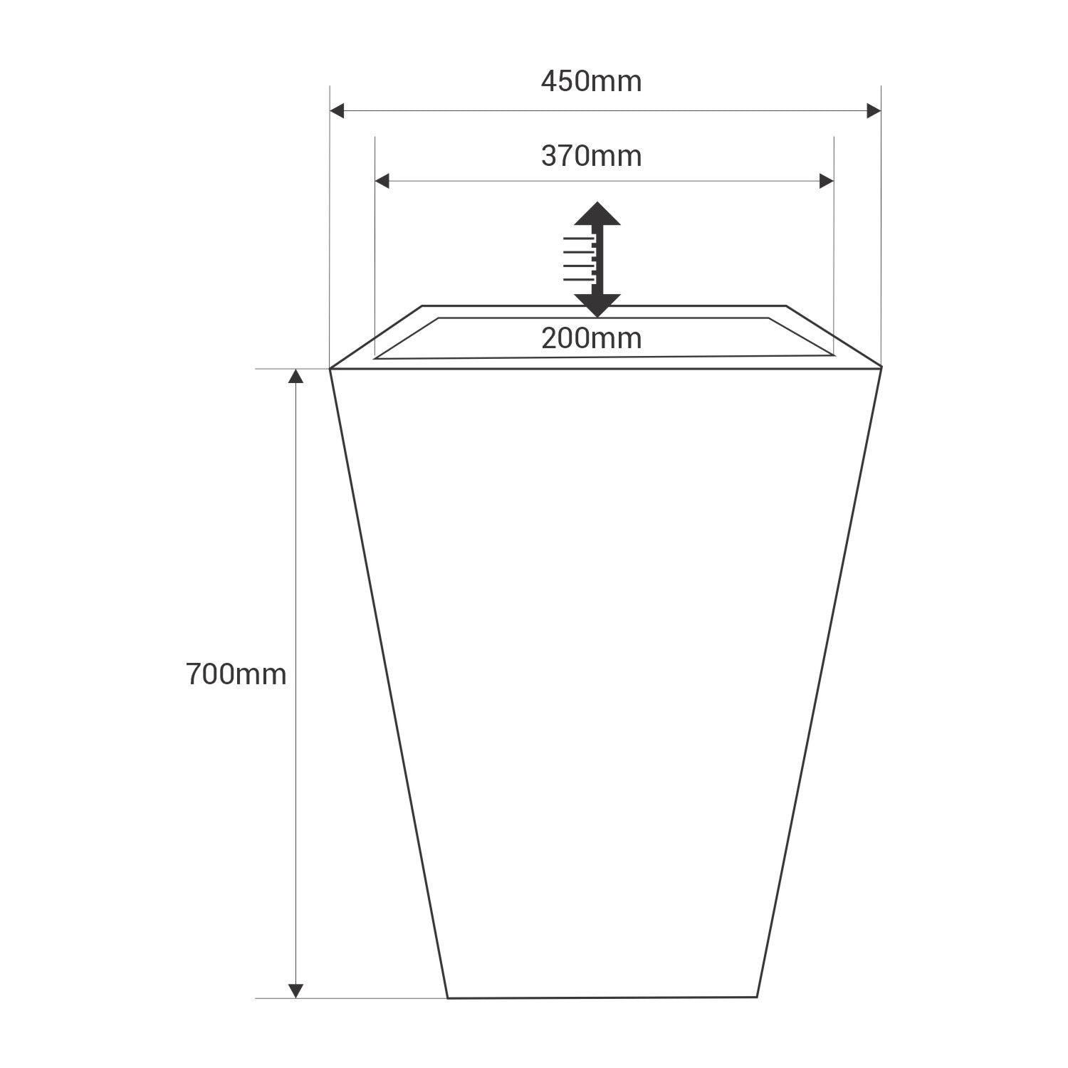 Macetero cuadrado LED RGBW - 24W - Recargable - Mando a distancia (19)