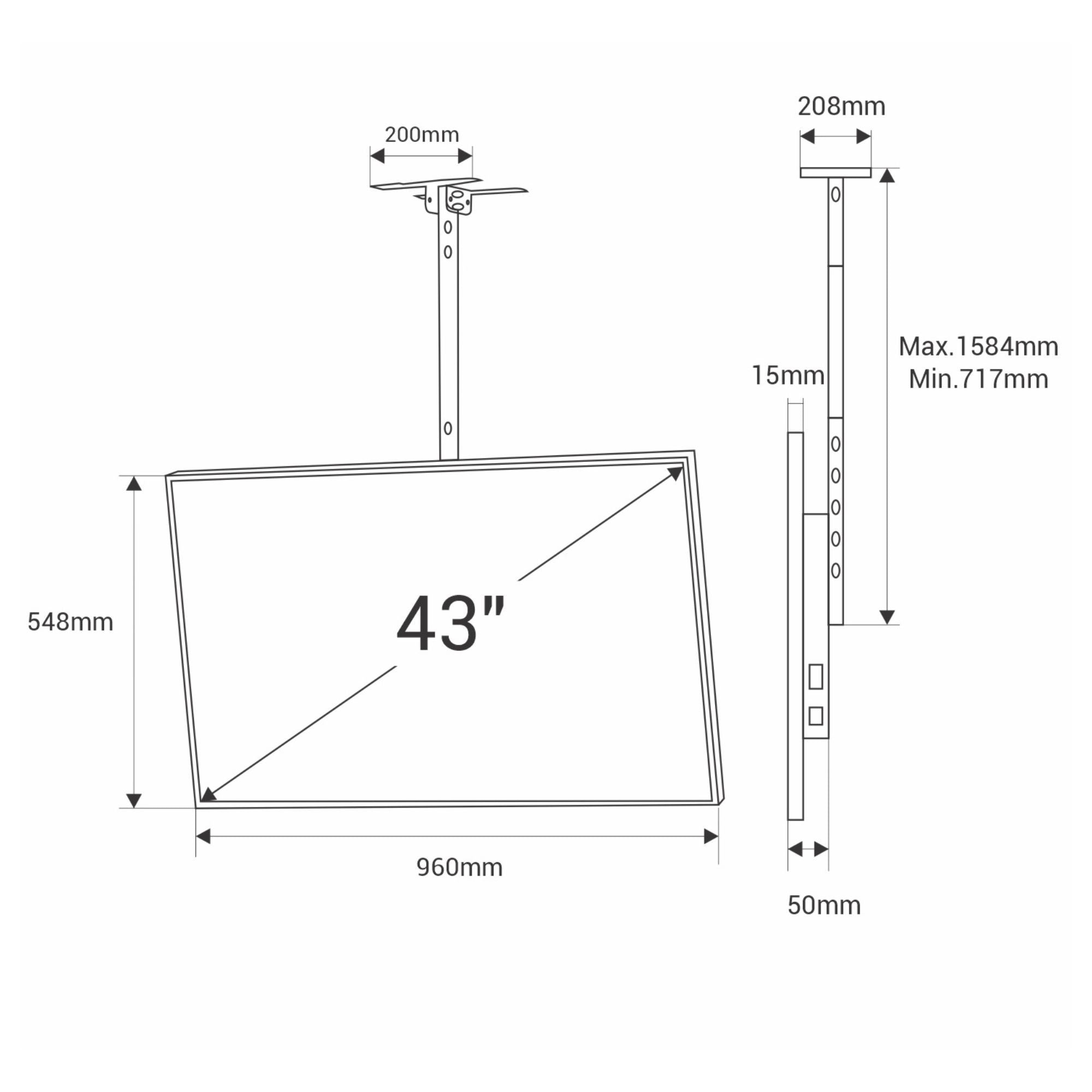 Pantalla LCD 43" - 500 nits - FULL HD  – Menús y Señalización Digital - Soporte de techo (11)