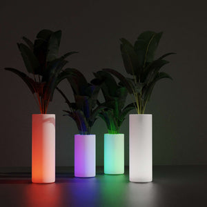 Macetero cilíndrico LED RGBW - 7W - 115 x Ø 40cm - Recargable (1)