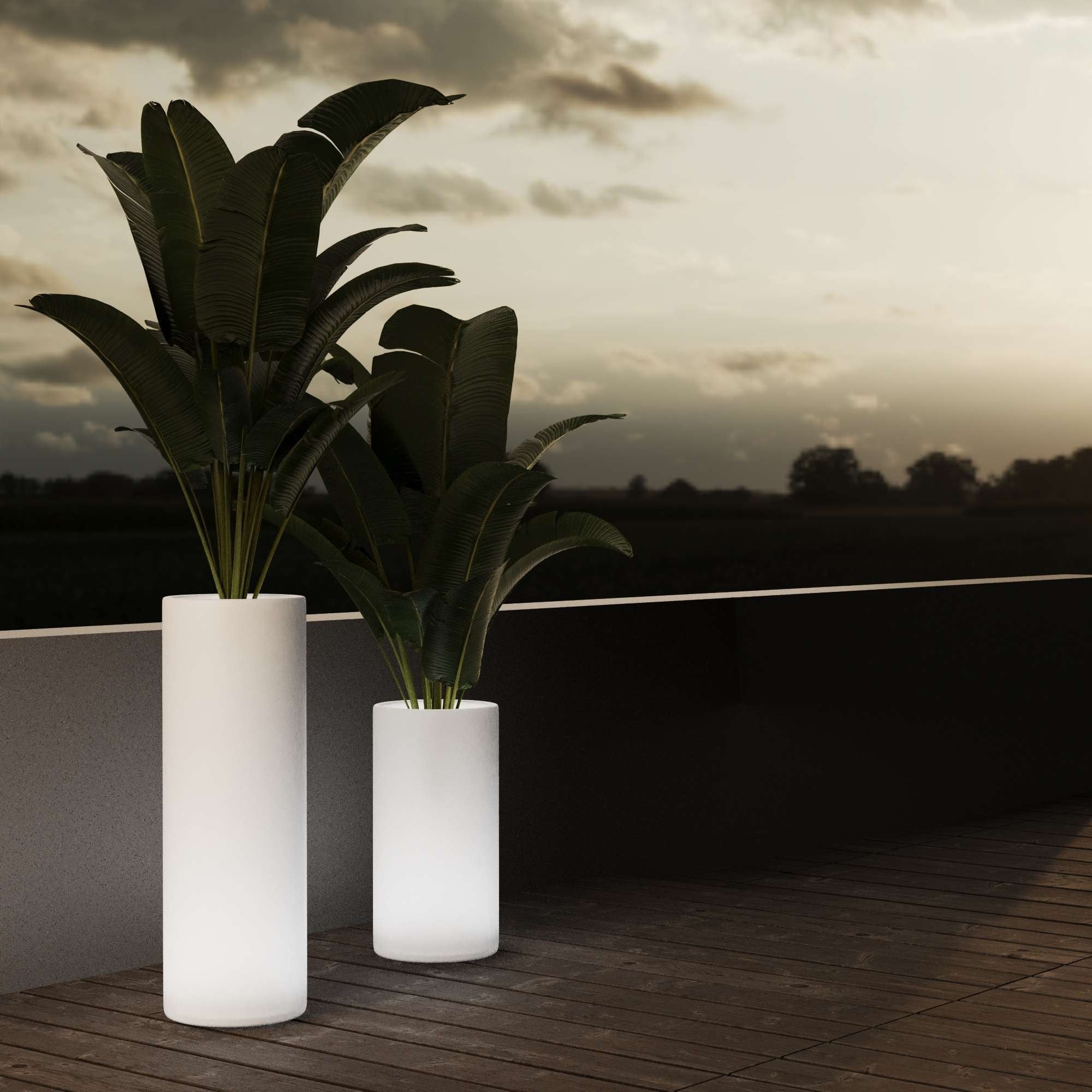 Macetero cilíndrico LED RGBW - 7W - 115 x Ø 40cm - Recargable (14)