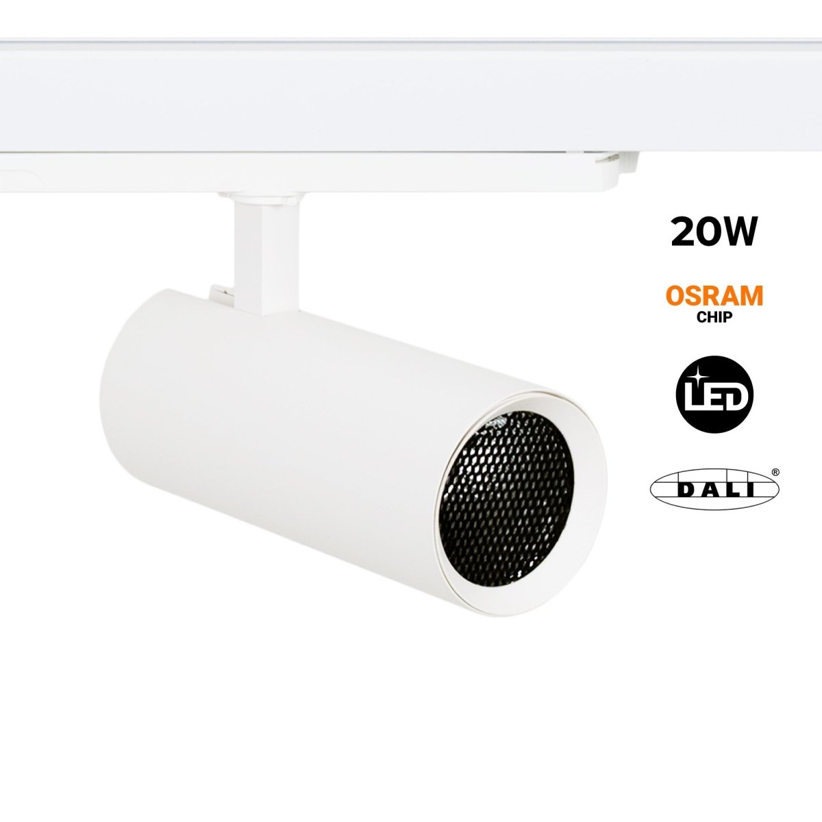 Proyector LED para carril trifásico 20W - DALI - CCT - CRI90 - Chip OSRAM - Barcelona Led-