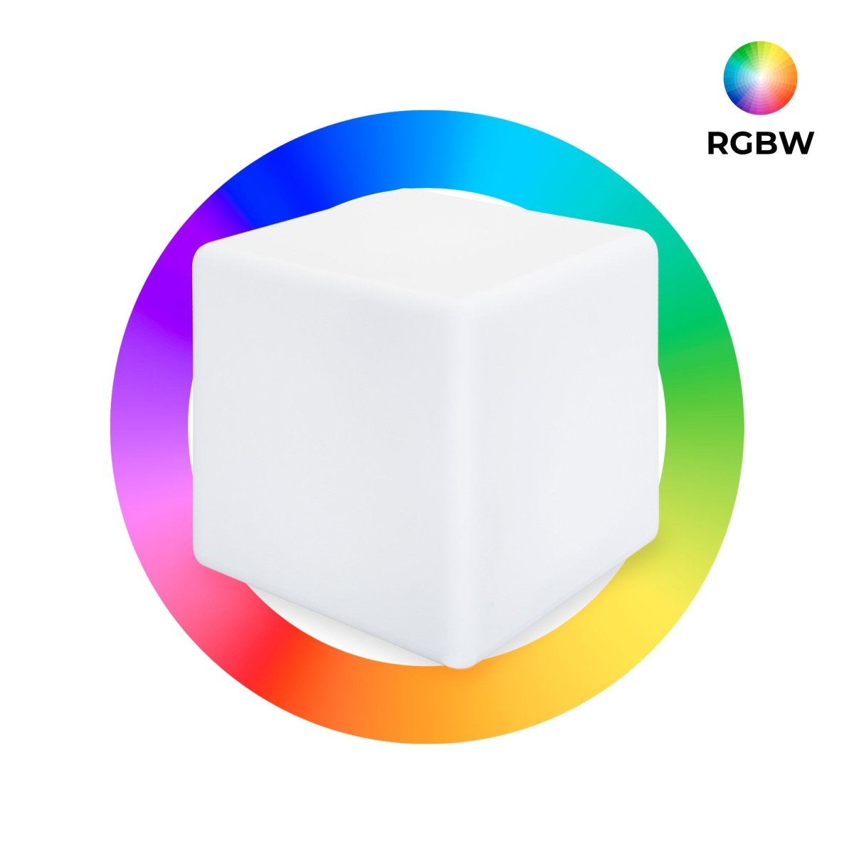 Cubo luminoso LED RGBW - 12W - Recargable - Barcelona Led-Mobiliario