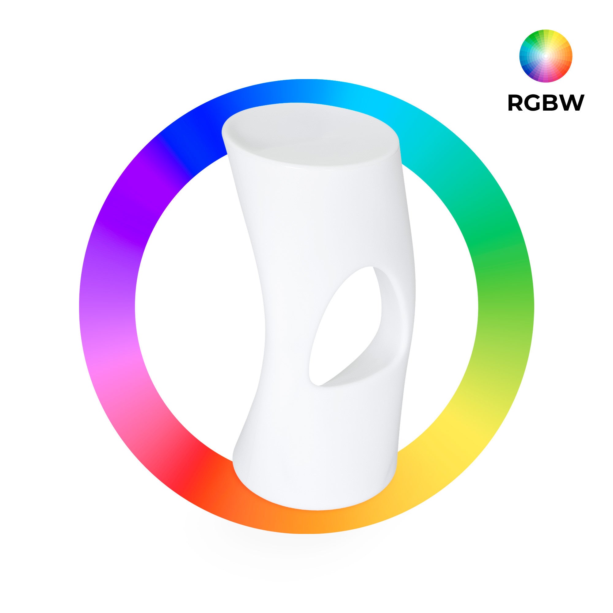 Asiento luminoso LED RGBW - 12W - Recargable