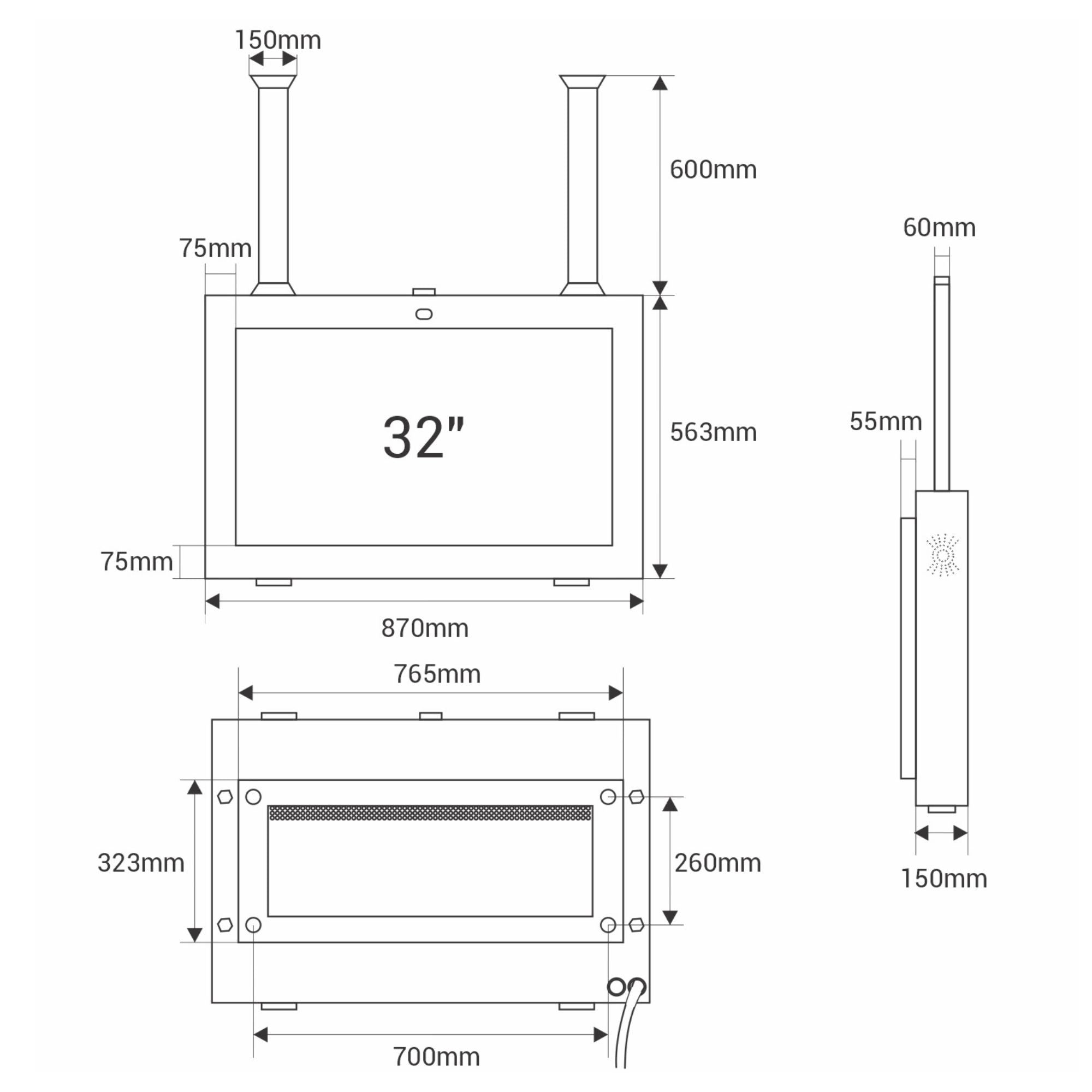 Pantalla LCD 32" Full HD - Outdoor - Soporte de techo -Android - IP65 (5)