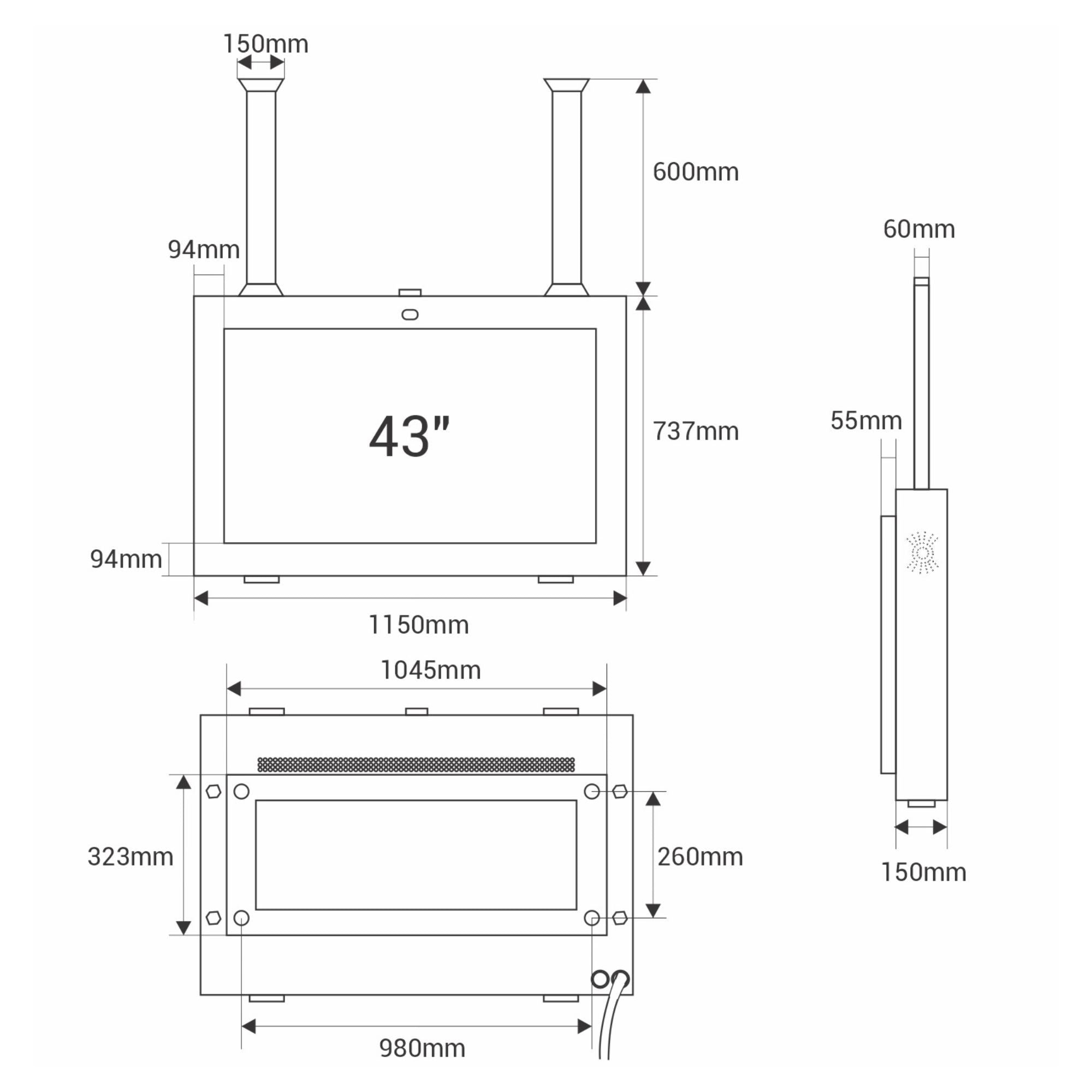 Pantalla LCD 43" Full HD - Outdoor - Soporte de techo -Android - IP65 (8)