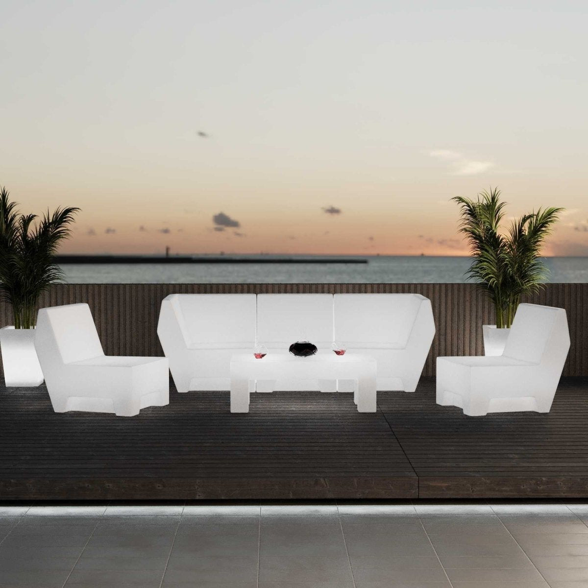 Asiento luminoso LED RGBW - 16W - Recargable - IP65 - Barcelona Led-Mobiliario