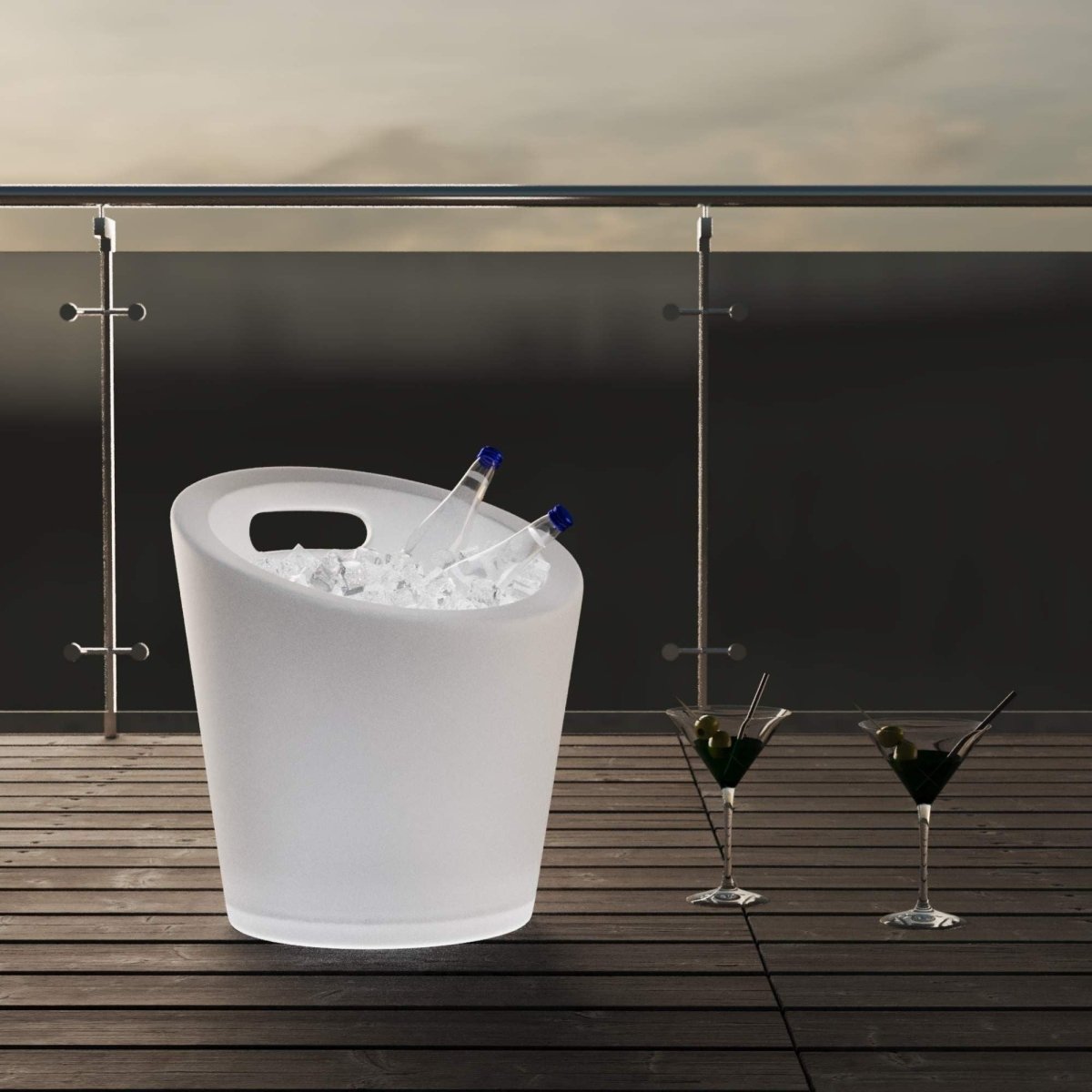 Cubitera LED RGBW - 6W - Ø 29 cm - Recargable - Barcelona Led-Mobiliario
