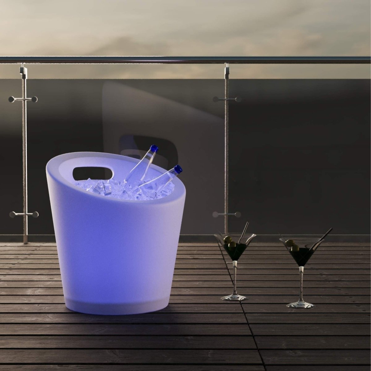 Cubitera LED RGBW - 6W - Ø 29 cm - Recargable - Barcelona Led-Mobiliario