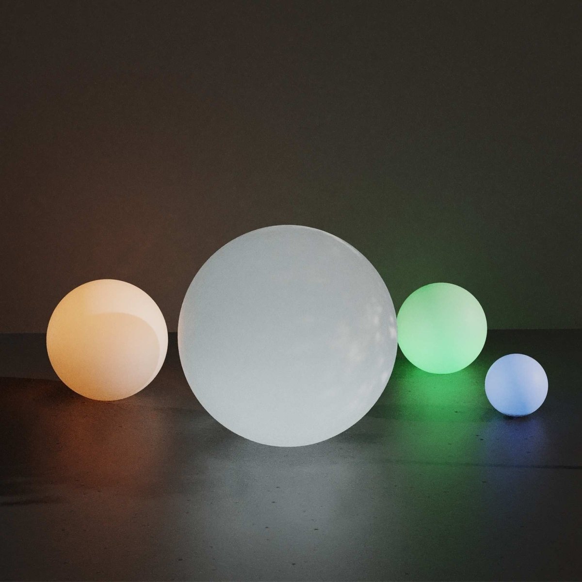 Lámpara de mesa o suelo esfera exterior - RGBW - 1W - Ø12cm - Recargable - Barcelona Led-