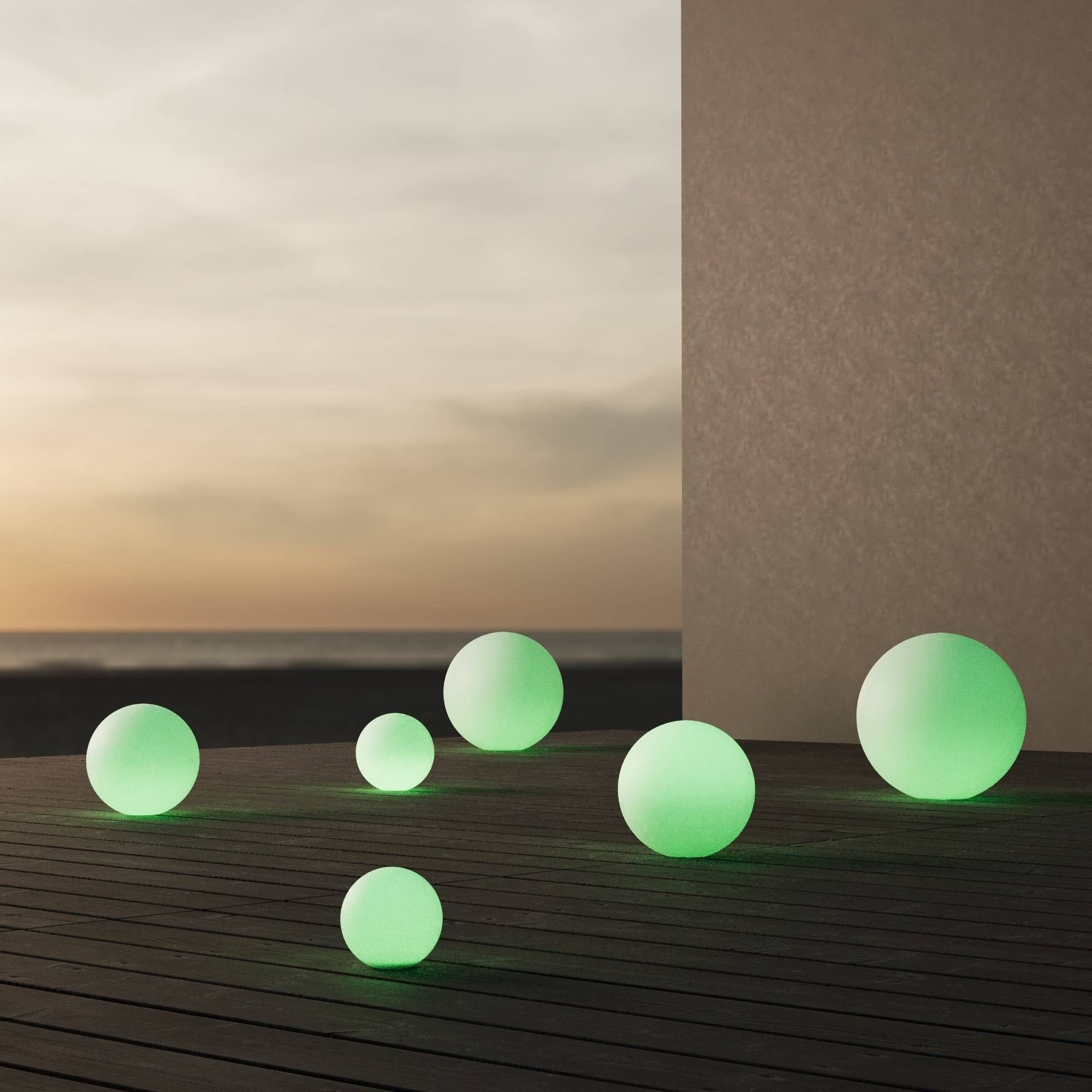 Lámpara de mesa o suelo esfera exterior - RGBW - 1W - Ø12cm - Recargable (7)