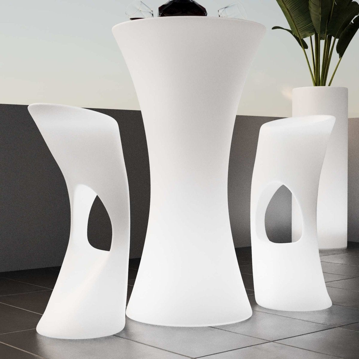 Asiento luminoso LED RGBW - 12W - Recargable - Barcelona Led-Mobiliario