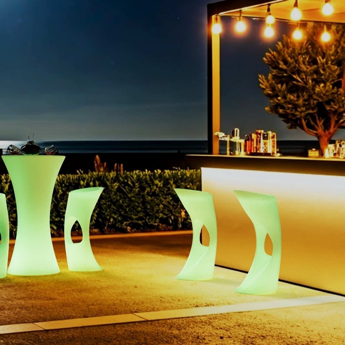 Asiento luminoso LED RGBW - 12W - Recargable - Barcelona Led-Mobiliario