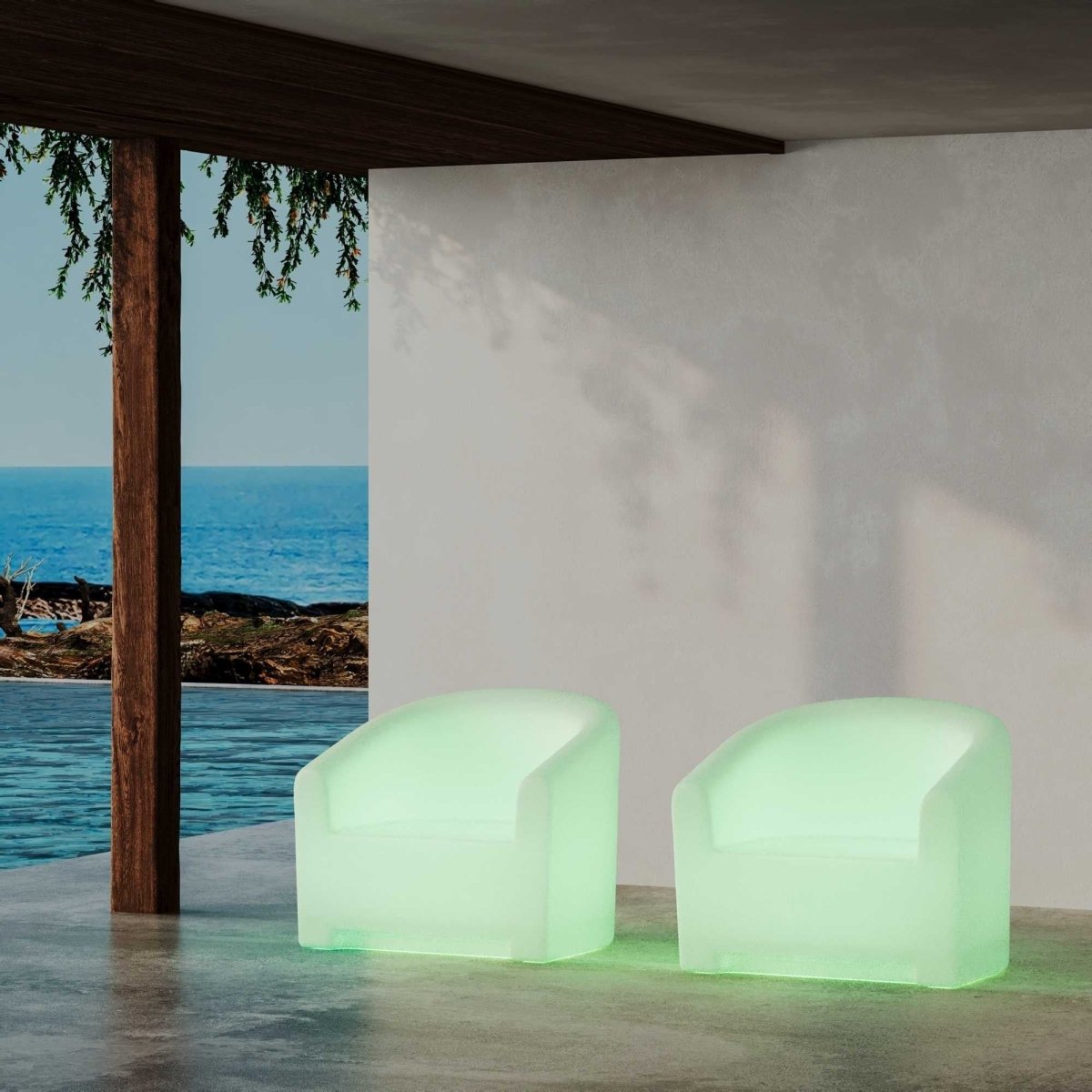 Sillón luminoso LED RGBW - 16W - Recargable - Barcelona Led-Mobiliario