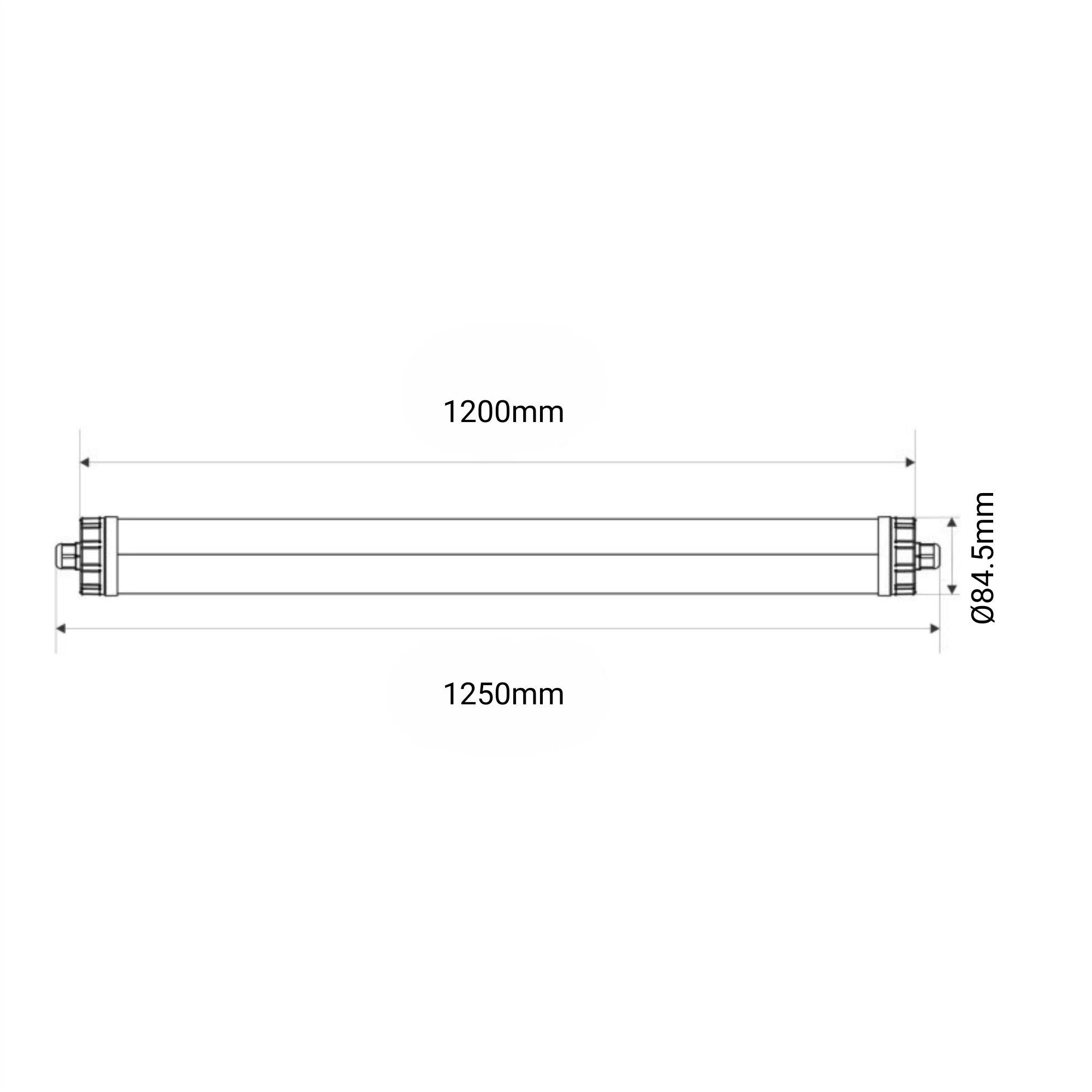 Luminaria estanca tubular para uso industrial - 120cm - 30W - IP67 - IK10 (15)