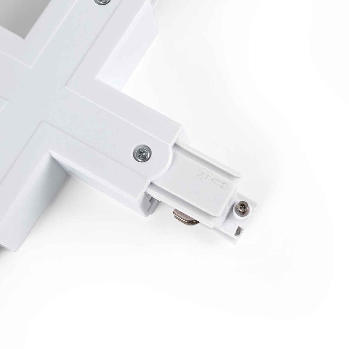 Unión rígida en X para carril trifásico de superficie - GEN2 - Barcelona Led-Accesorios