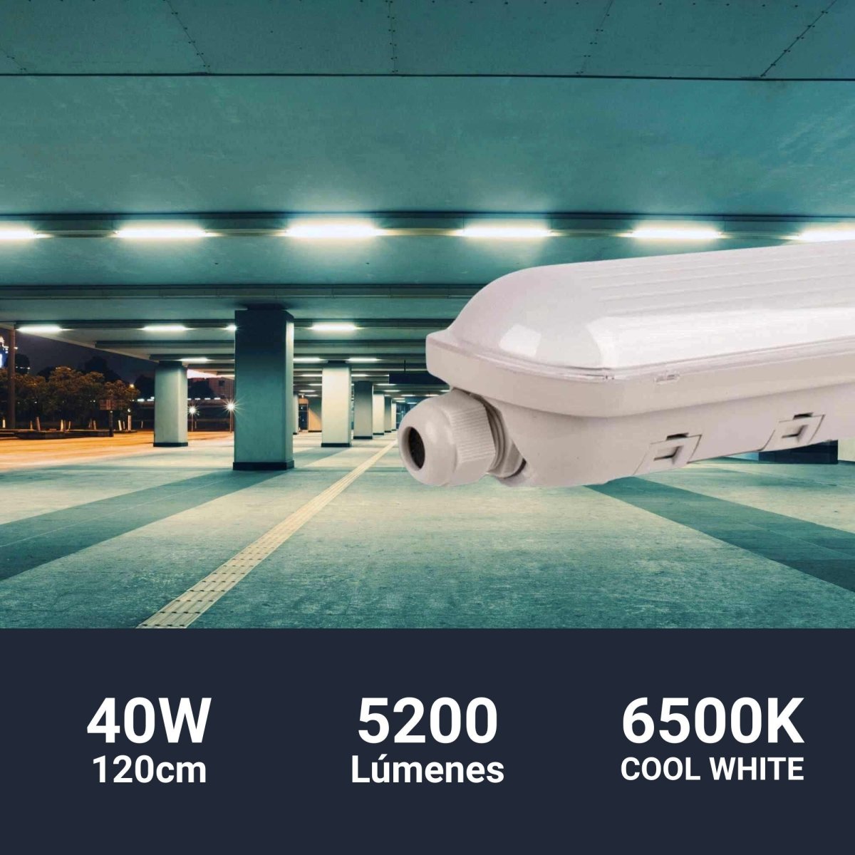 Pantalla estanca LED enlazable - 40W - 120cm - IP65 - Barcelona Led-