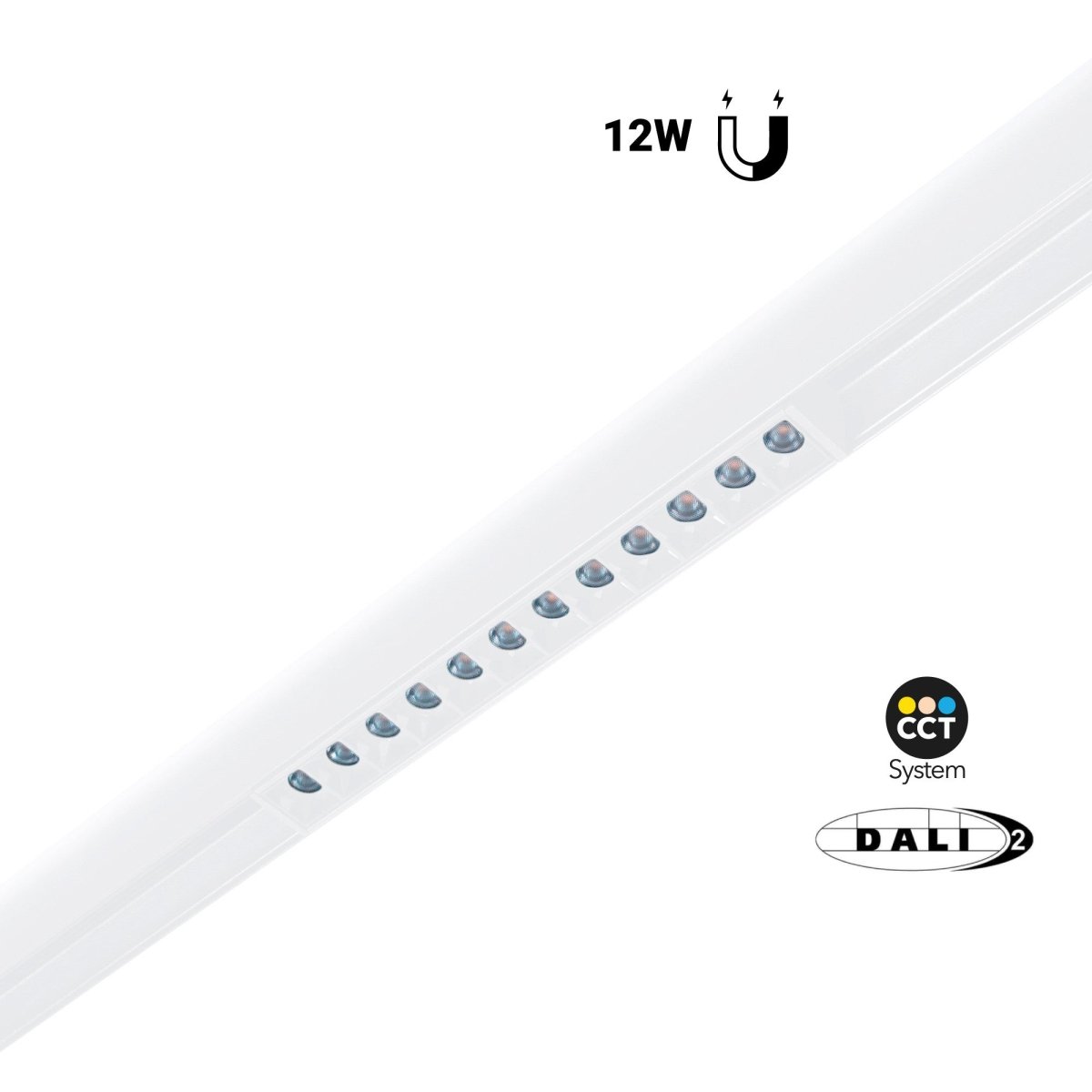 Foco lineal para carril magnético 48V CCT - 12W - DALI-2 regulable - UGR18 - Barcelona Led-