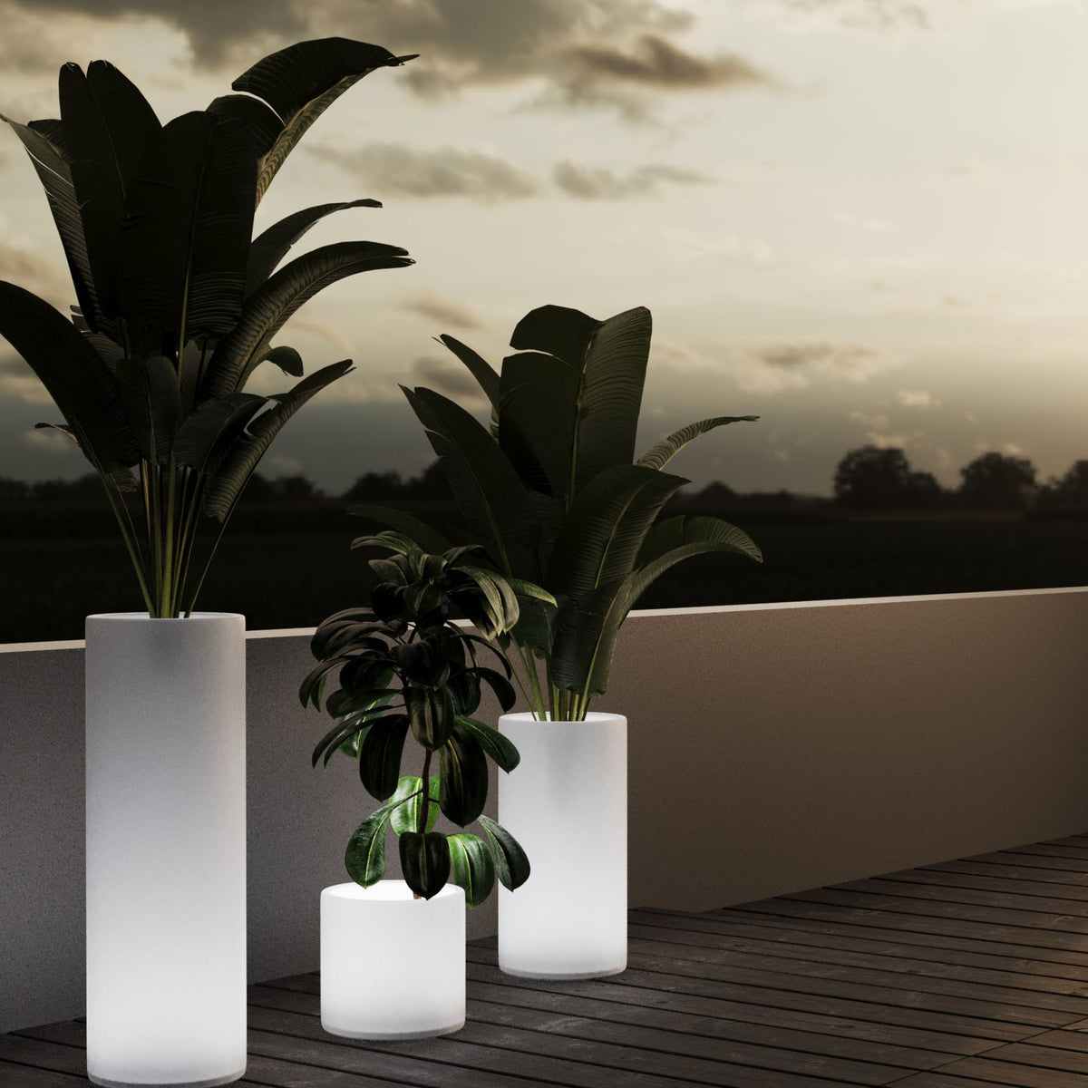 Macetero cilíndrico LED RGBW - 5W - 40 x Ø 40cm - Recargable (18)