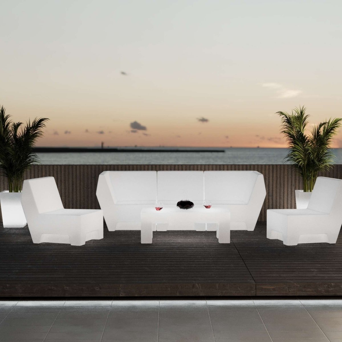 Asiento luminoso LED RGBW - XL - 16W - Recargable - Barcelona Led-Mobiliario