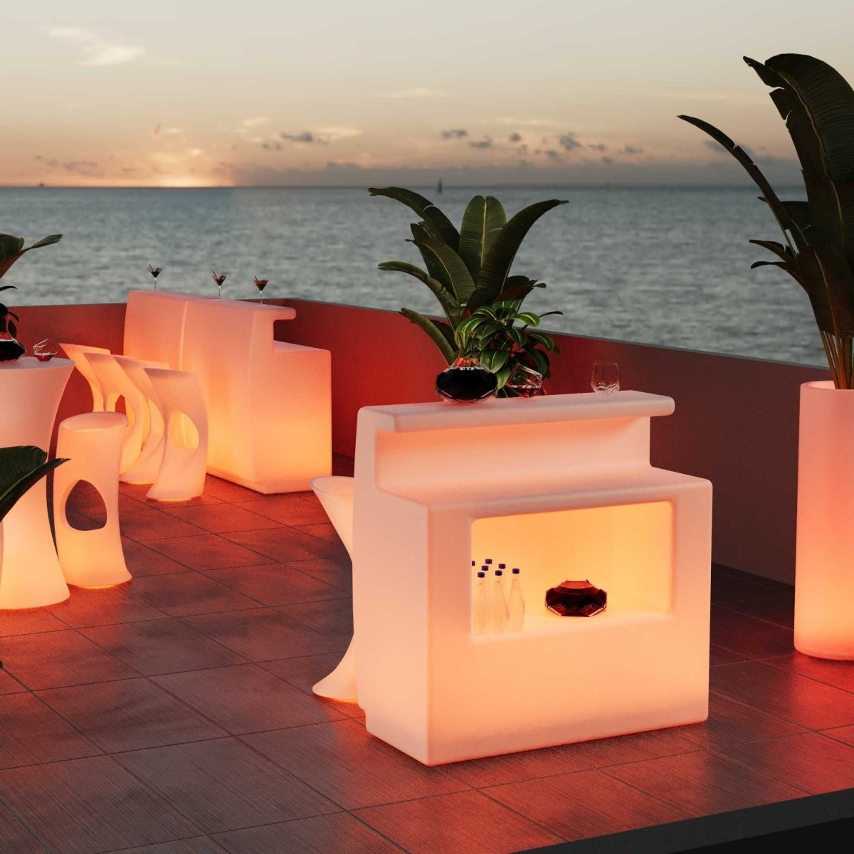 Barra de bar LED RGBW - 2 x 5W - Recargable - Barcelona Led-Mobiliario