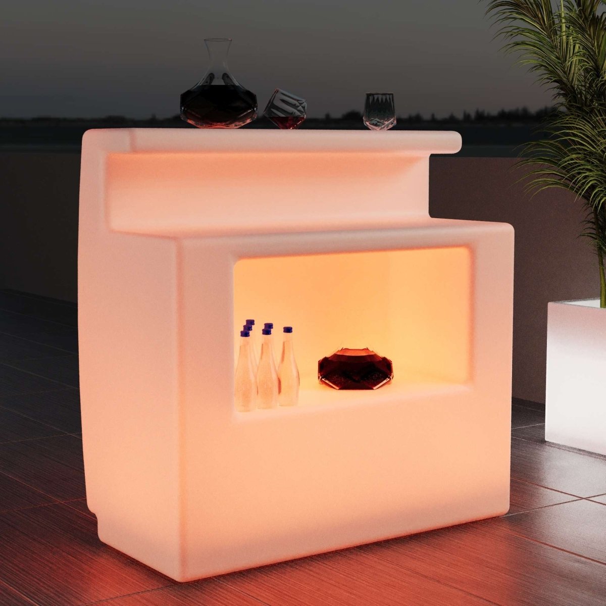 Barra de bar LED RGBW - 2 x 5W - Recargable - Barcelona Led-Mobiliario