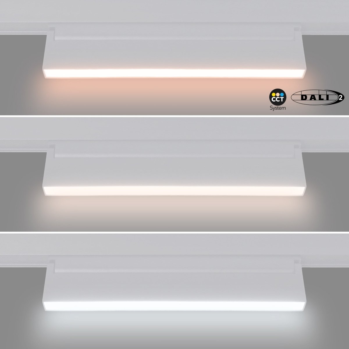 Foco lineal opal orientable carril magnético 48V CCT - 18W - DALI-2 regulable - Barcelona Led-