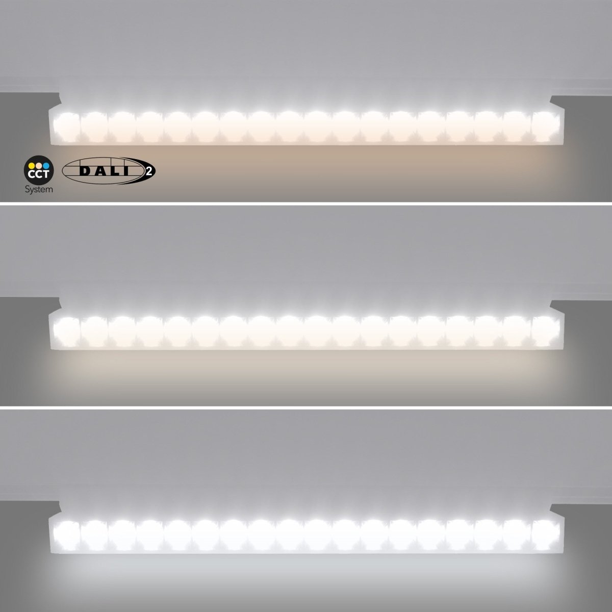 Foco lineal orientable para carril magnético 48V CCT - 18W - Regulación DALI-2 - UGR18 - Barcelona Led-