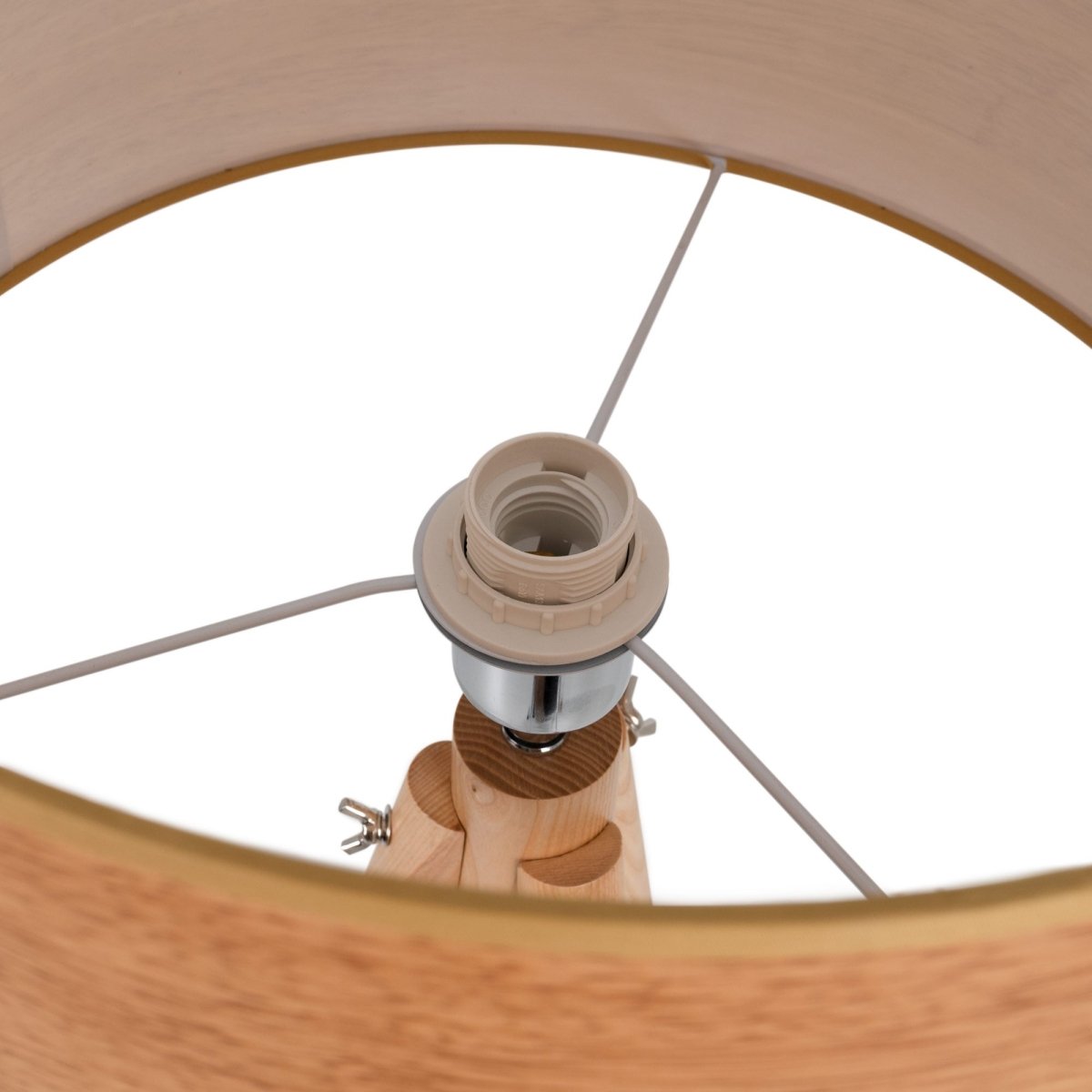 Lámpara de pie trípode "MARTINE" - Madera -  E27 - Barcelona Led-Decoración