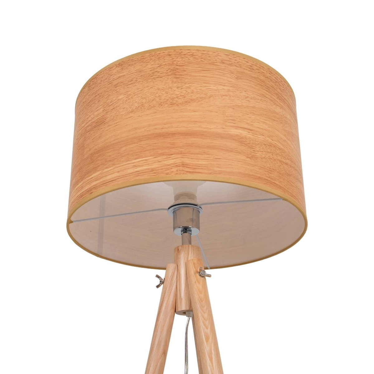 Lámpara de pie trípode "MARTINE" - Madera -  E27 - Barcelona Led-Decoración