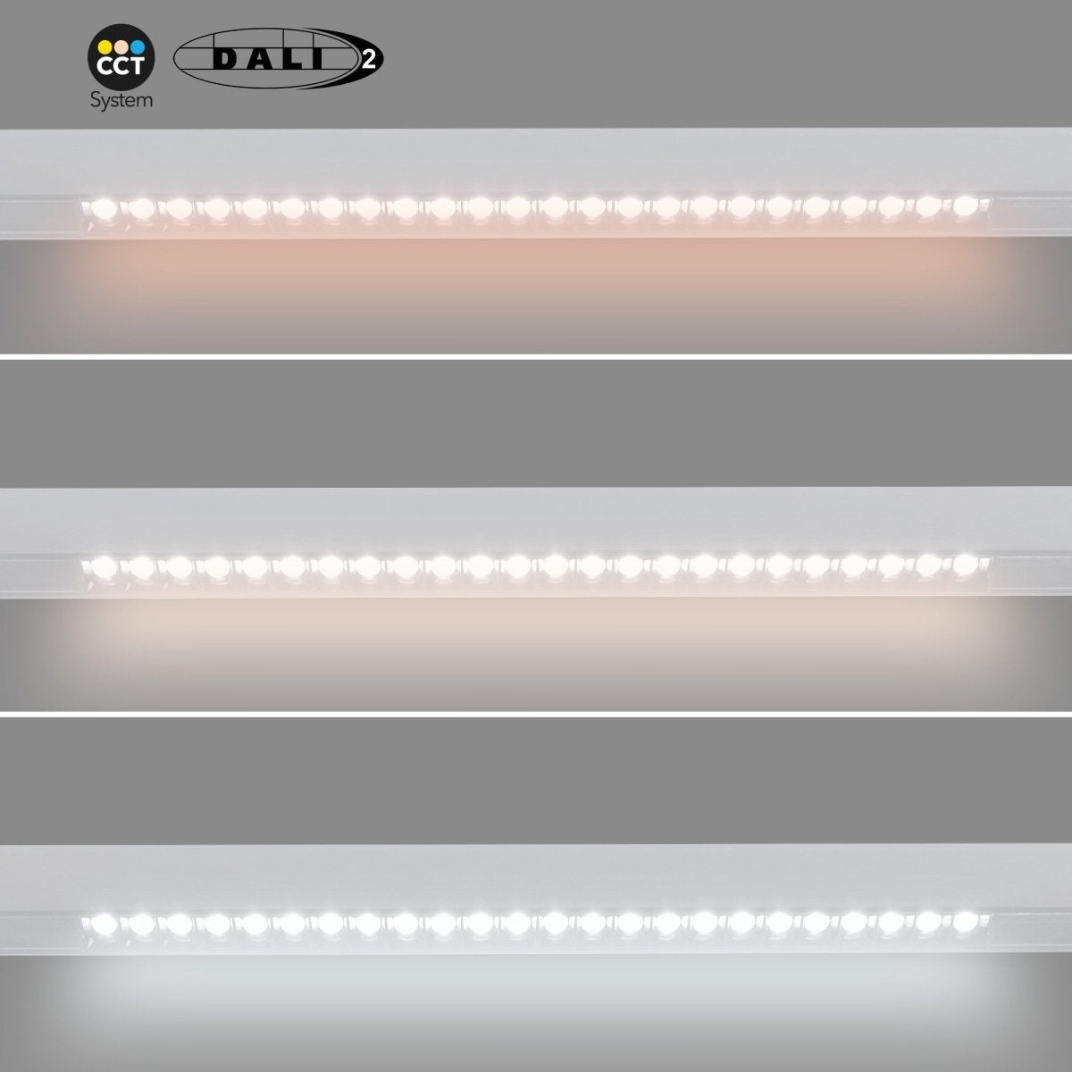 Foco lineal para carril magnético 48V CCT - 20W - Regulación DALI-2 - UGR18 - Barcelona Led-