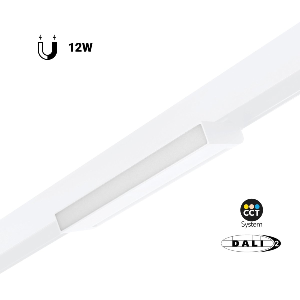 Foco lineal opal orientable carril magnético 48V CCT - 12W - Regulación DALI-2 - Barcelona Led-