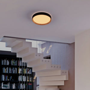 Lámpara de techo LED CCT tipo plafón - 36W - Efecto madera - Ø50cm (31)