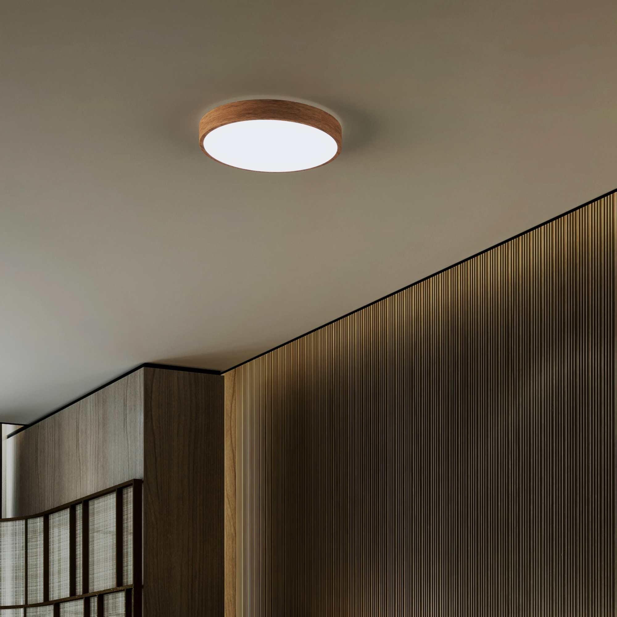 Plafón de techo LED CCT - 24W - Color madera - Ø40cm (19)