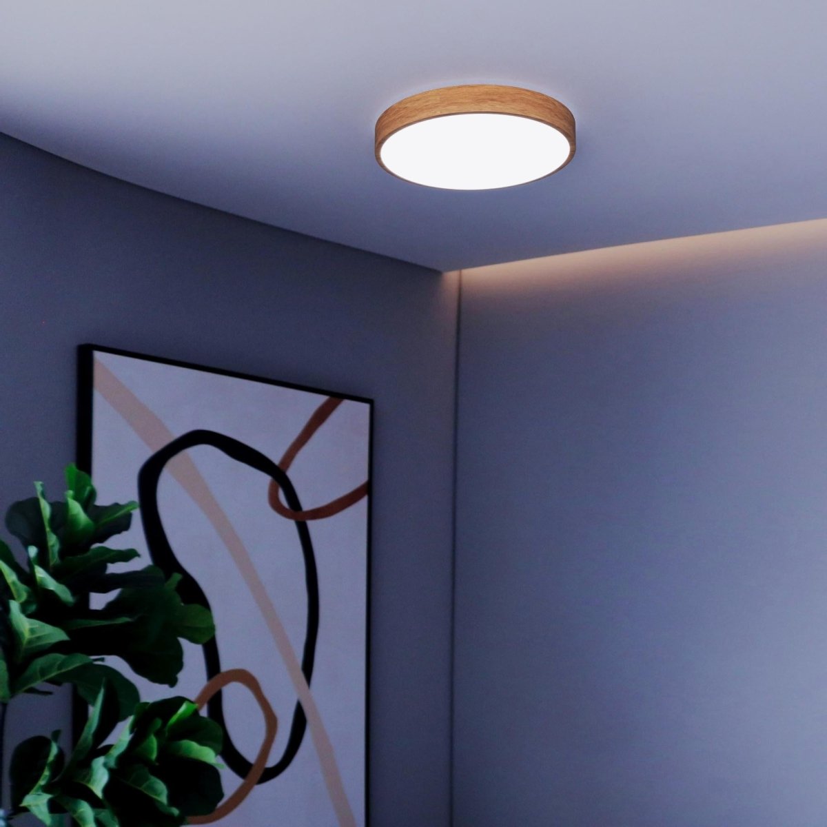 Plafón de techo LED CCT - 24W - Color madera - Ø40cm - Barcelona Led-