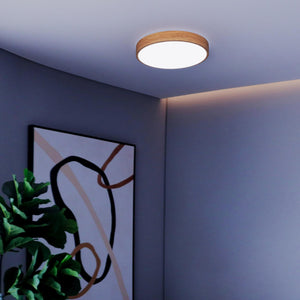 Plafón de techo LED CCT - 24W - Color madera - Ø40cm (20)