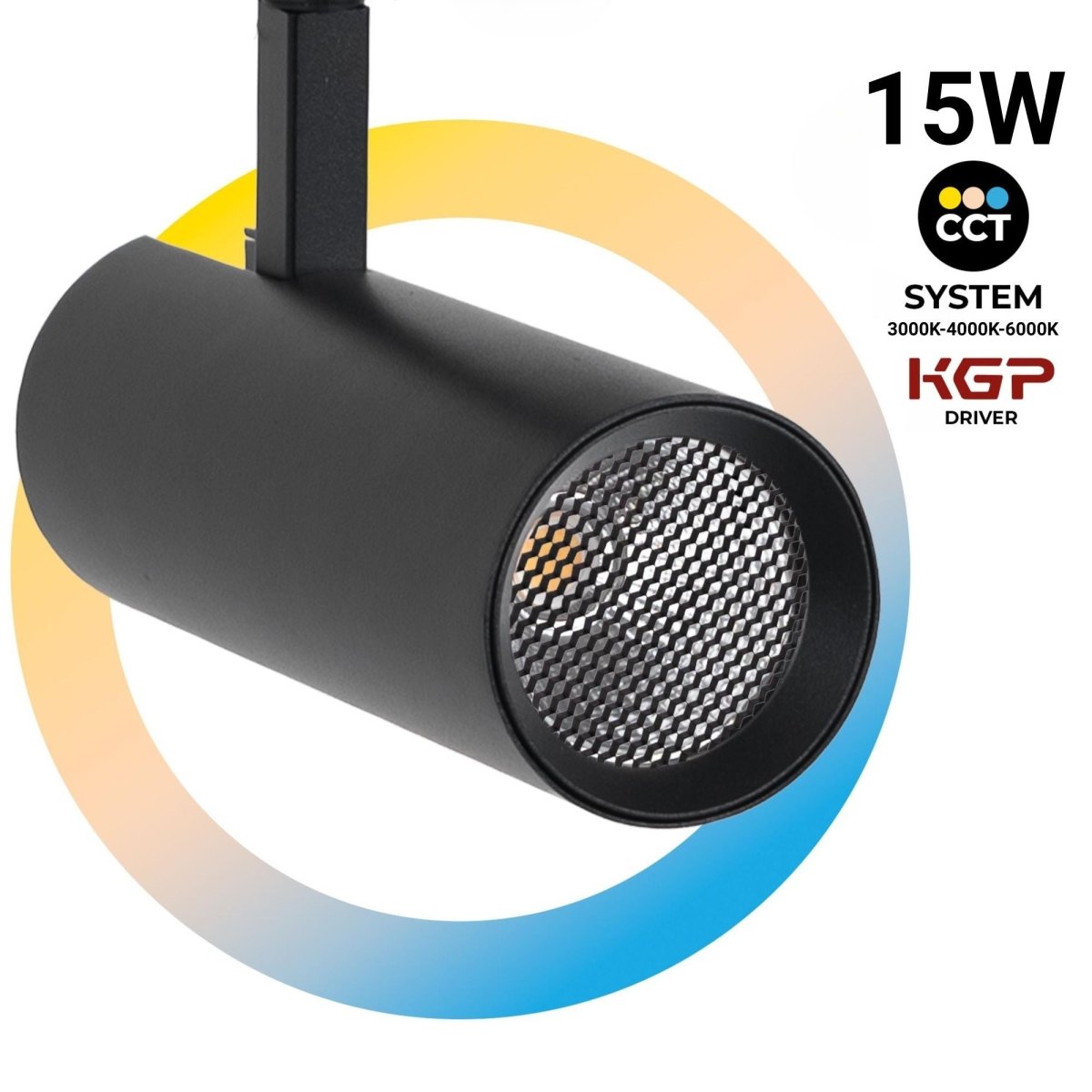 Proyector LED para carril monofásico - CCT - 15W - CRI 90 - Driver KGP - Barcelona Led-